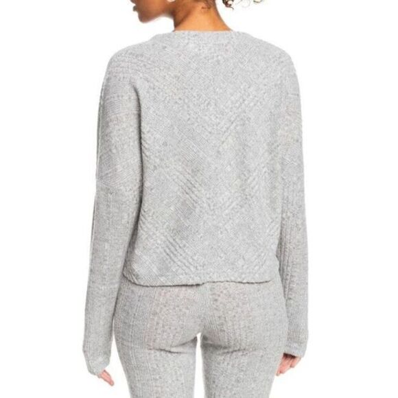 Roxy ERJKT03907 Women's Sz Small Gray Heather Lazy Day Cardigan Sweater - Picture 7 of 7